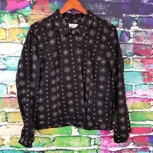 Christopher & Banks Womens Black Button Up Jacket